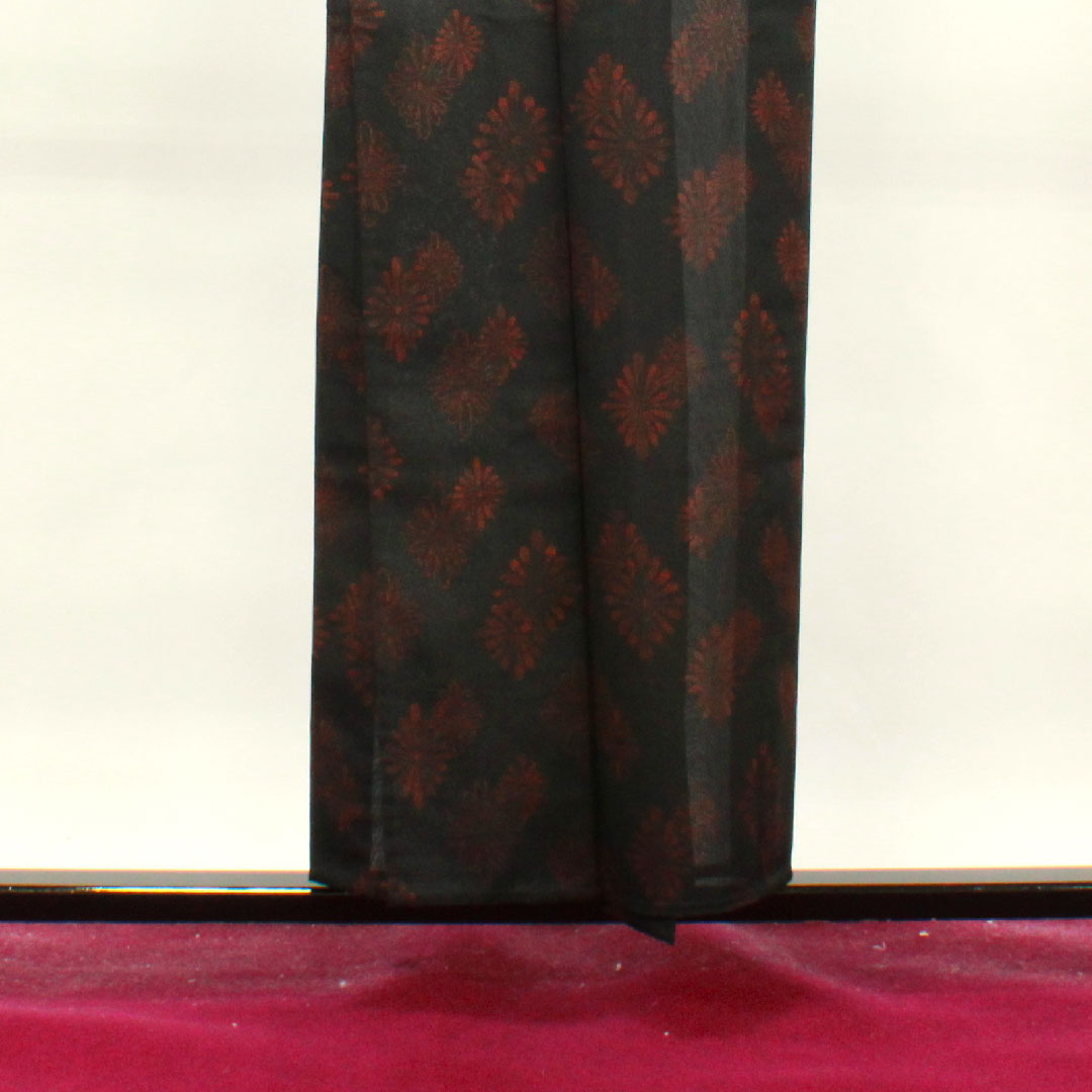 Summer kimono, polyester, pongee, length 154.5cm, sleeve length 64.5cm, Kikubishi, washable kimono, with basting thread, gauze, S rank, black, 1132000922210