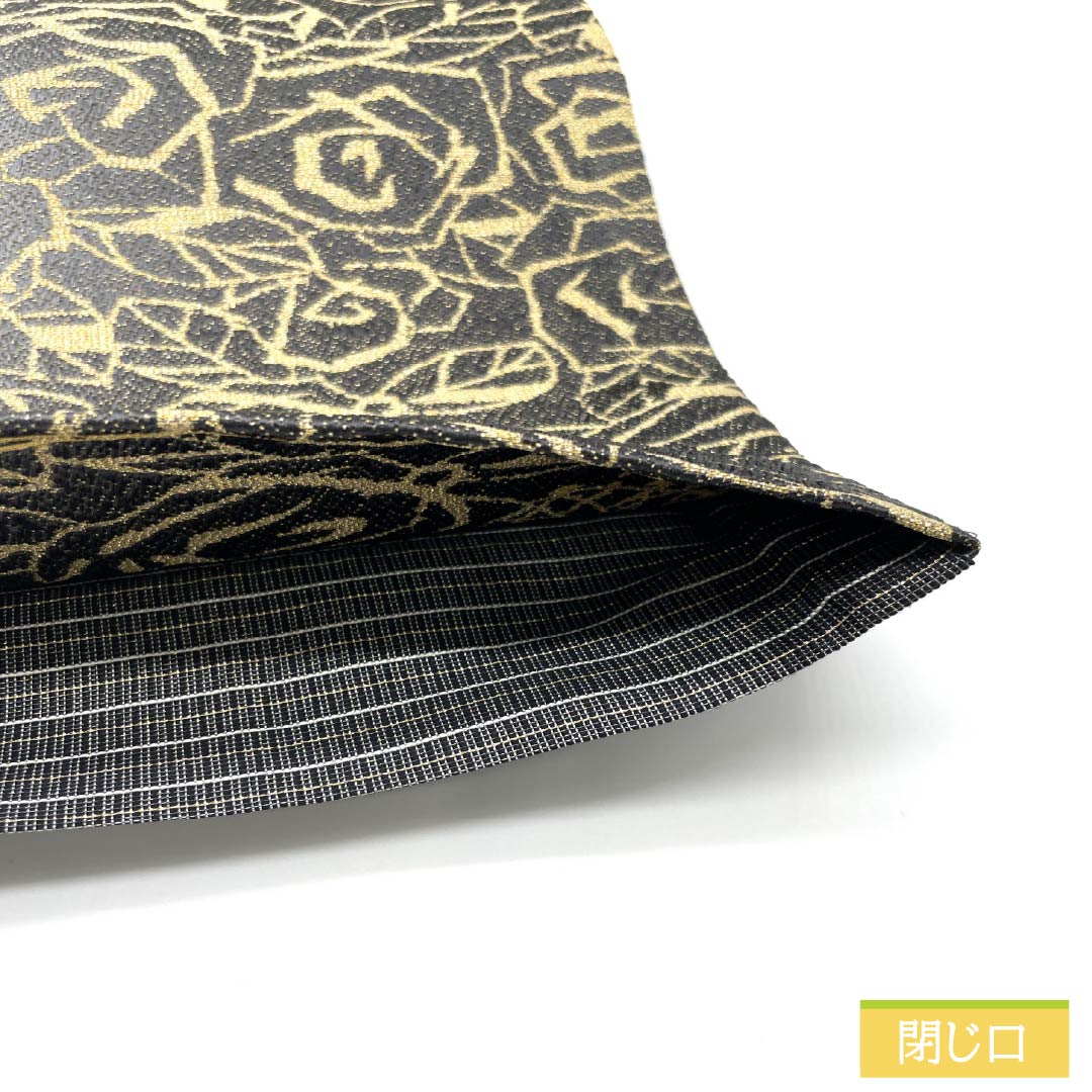 Fukuro Obi, Pure Silk, Gold Leaf, Rose, Length 455cm, S Rank, Full Length, Formal, Monotone, 1123013342427