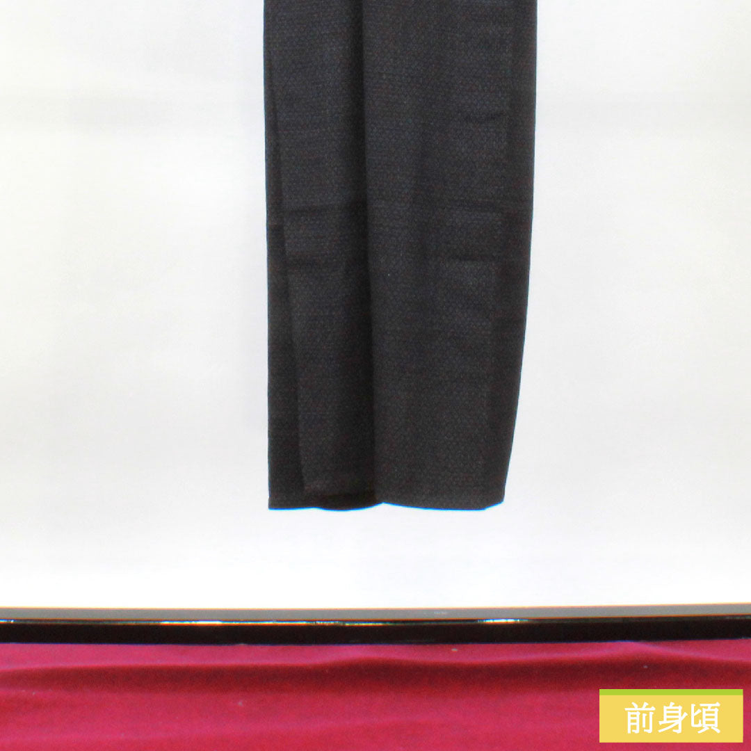紬 正絹 身丈141cm 裄丈61.5cm  本藍染 十字絣 Sランク 単衣 紺系 1116003182118