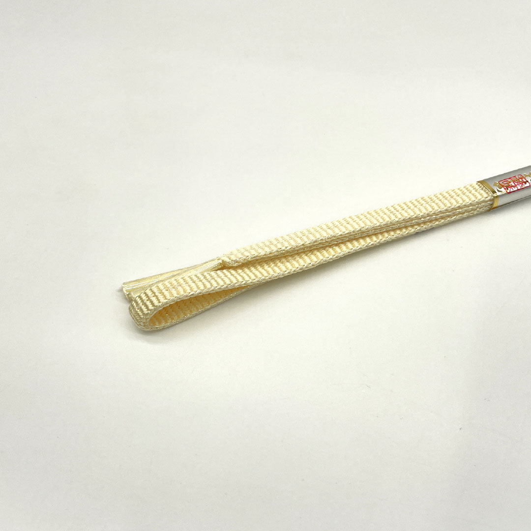 （新古品） 帯締め・帯揚げセット 正絹 NEWランク 薄卵色（うすたまごいろ） 練色（ねりいろ） 絞り 菱 長さ約152cm 幅約1.3cm セミフォーマル クリーム系 1141000491315