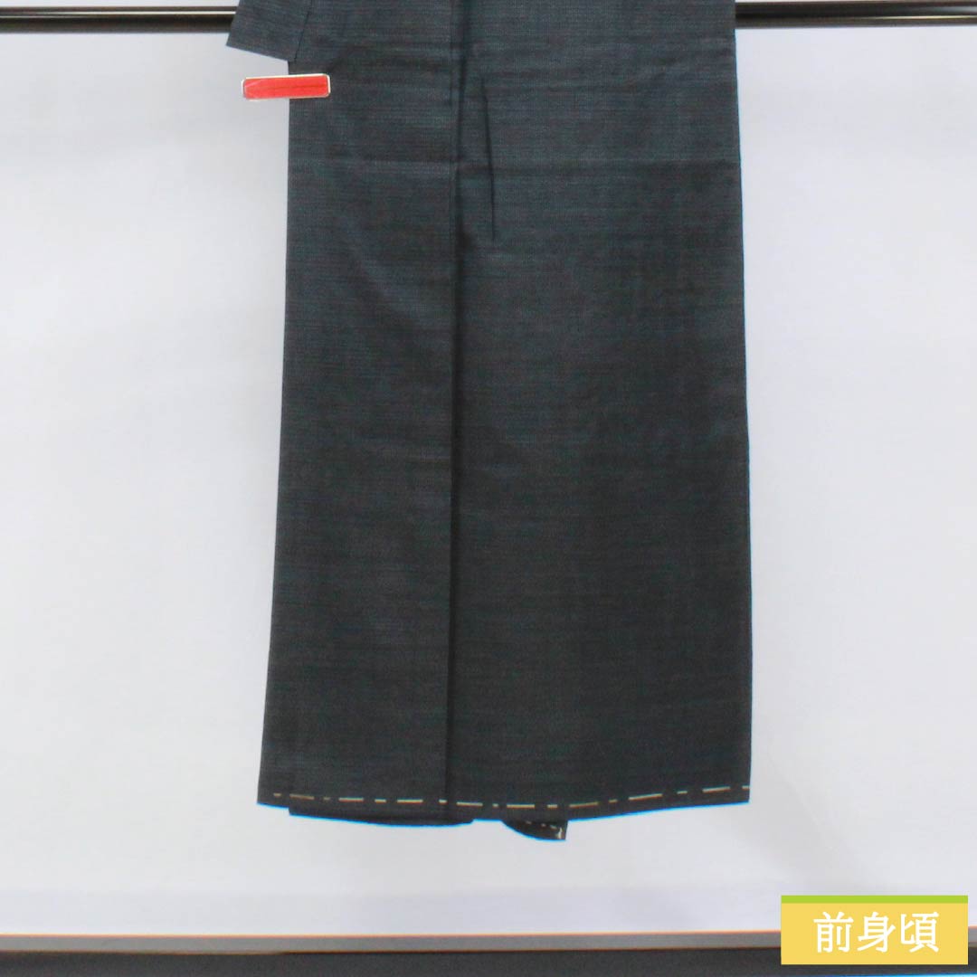 Men's Pure Silk A-Rank Oshima Tsumugi Tortoiseshell Ensemble Kimono, Length 140cm, Sleeve Length 67.5cm, Lined, Black, with Basting Threads, Product Number: 1119001283410