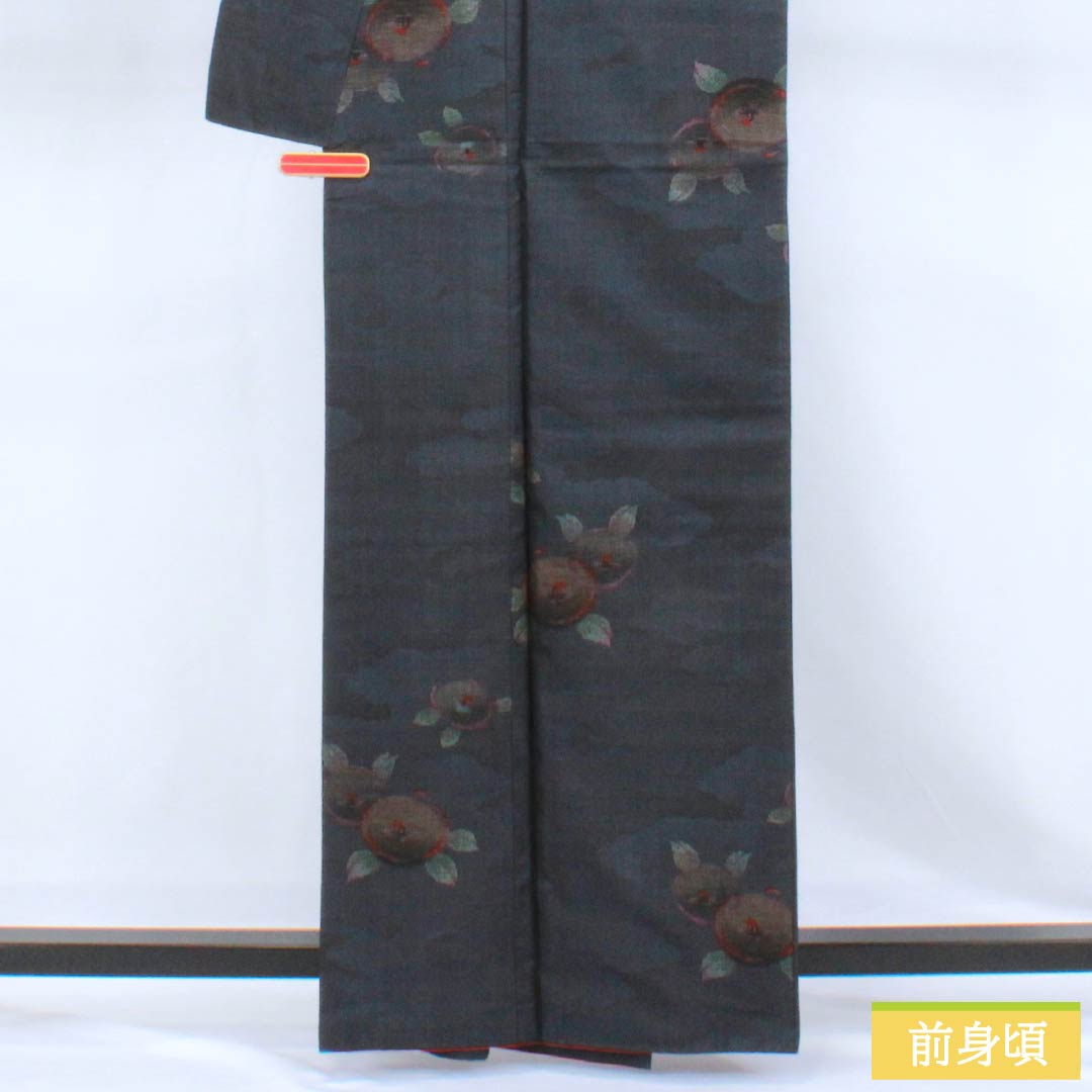 Tsumugi Silk B Rank Length 163cm (4ft 4in) Sleeve-to-sleeve 67cm (2ft 2in) Dark Blue Oshima Tsumugi 7-multi cloud patterns Lined Dark blue 1116004944418