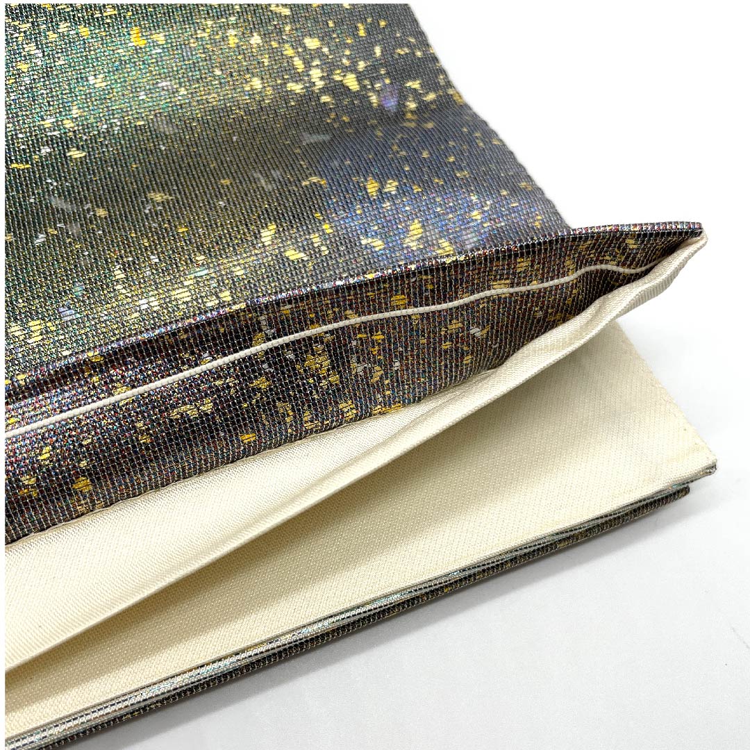 Fukuro Obi with Mother of Pearl, Abstract Pattern, Hikigaku, Length 434cm, Pure Silk, S Rank, Point Pattern, Formal, Gradient Style, 1123005912399