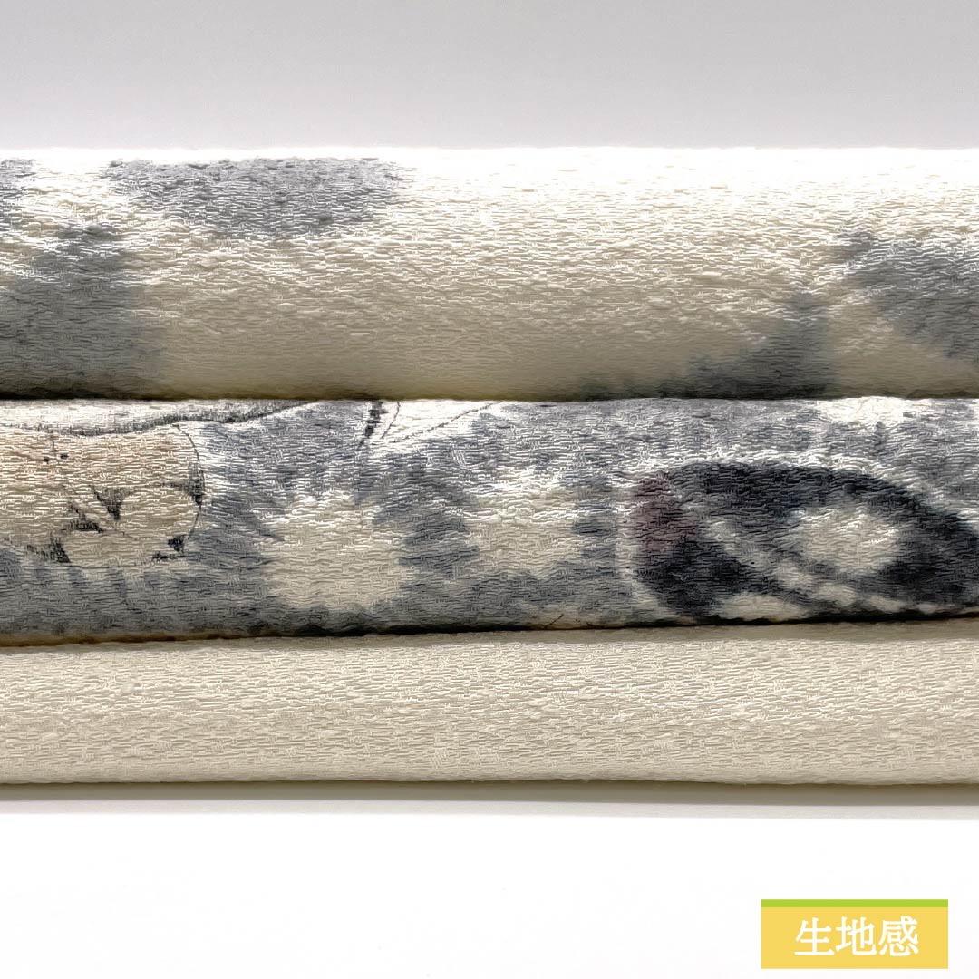 名古屋帯 乳白色色（にゅうはくしょくいろ） 作家物 辻ヶ花 帯丈357cm 正絹 Bランク ポイント柄 セミフォーマル 白系 1124008384311 名古屋仕立て