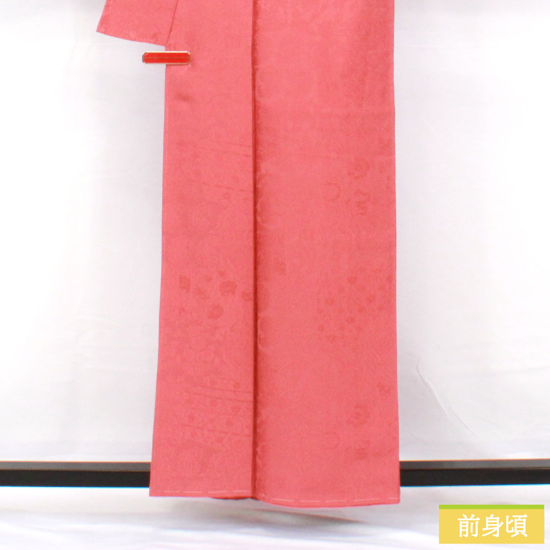 Plain color, pure silk, length 157.5cm, sleeve length 63cm, pinkish red silk, one crest, vine and oak pattern, lined, A rank, pink, 1114002003313
