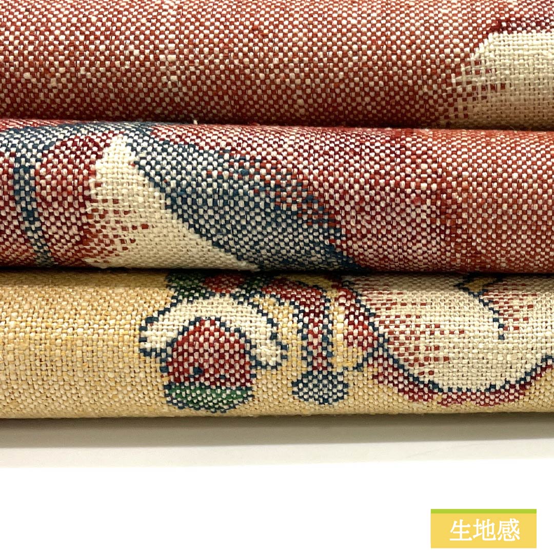 Nagoya obi, cinnabar color, pongee fabric, horse riding, bird, obi length 359.5cm, pure silk, S rank, six-pass, casual, vermilion, 1124007492316, Matsuba style