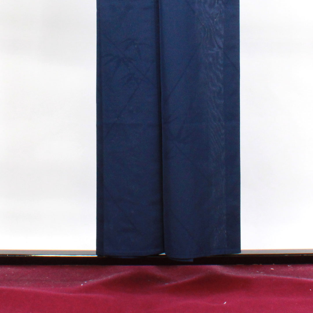 夏物 正絹 色無地 身丈153.5cm 裄丈62.5cm 紺桔梗色（こんききょういろ） 竹 しつけ糸付き 未使用品 紗 Sランク 紺系 1132000622218