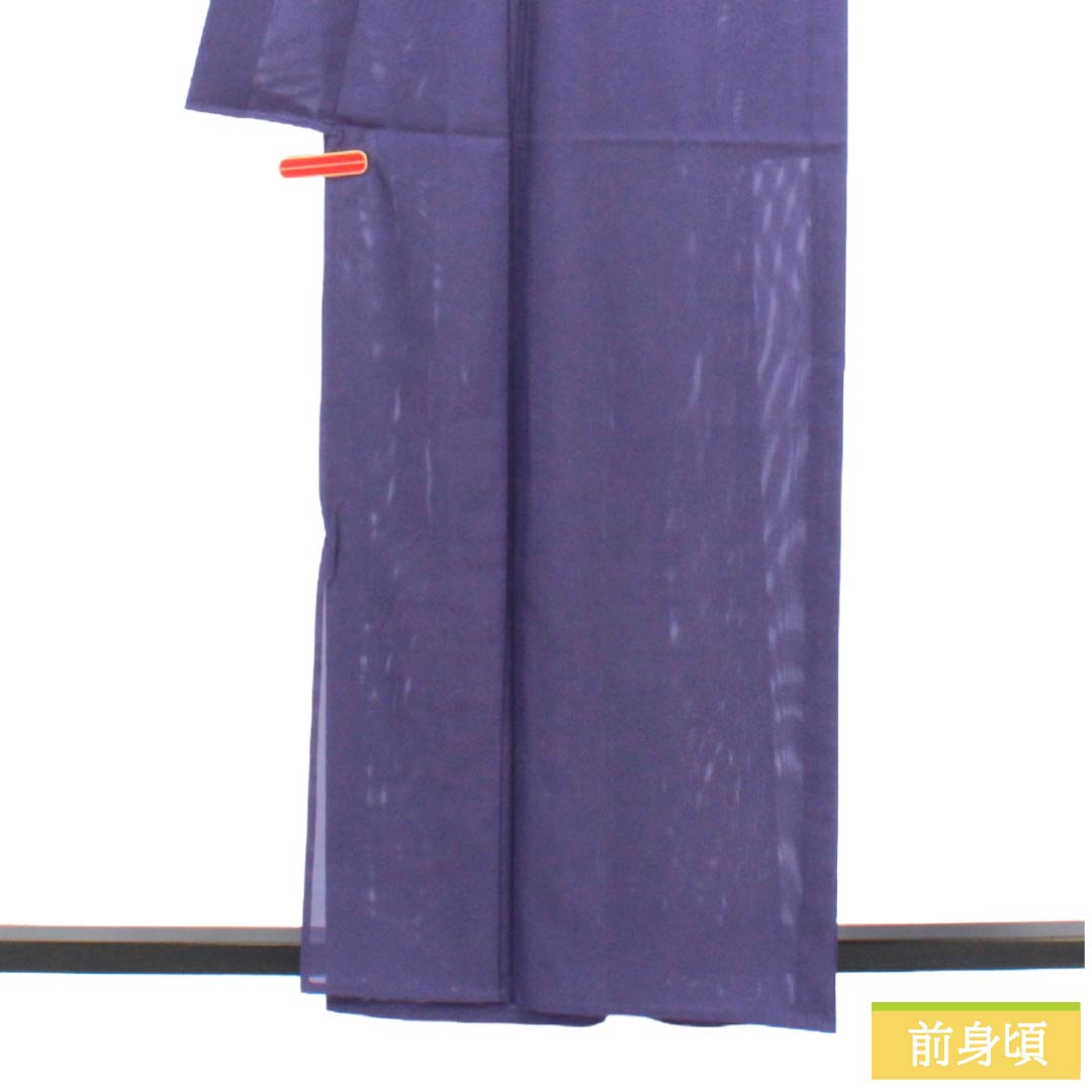 夏物 ポリエステル 色無地 Sランク 身丈160cm 裄丈67cm 花紫色（はなむらさきいろ） 洗える着物 素無地 絽 紫系 1132004102420