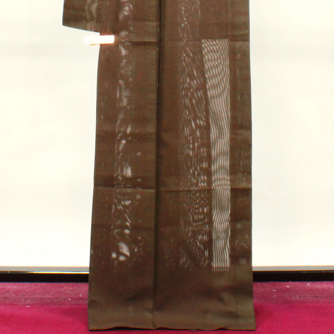 Summer item, pure silk, plain color, length 170cm, sleeve length 65.5cm, charcoal black, basting thread included, gauze, A rank, brown, 1132001353614