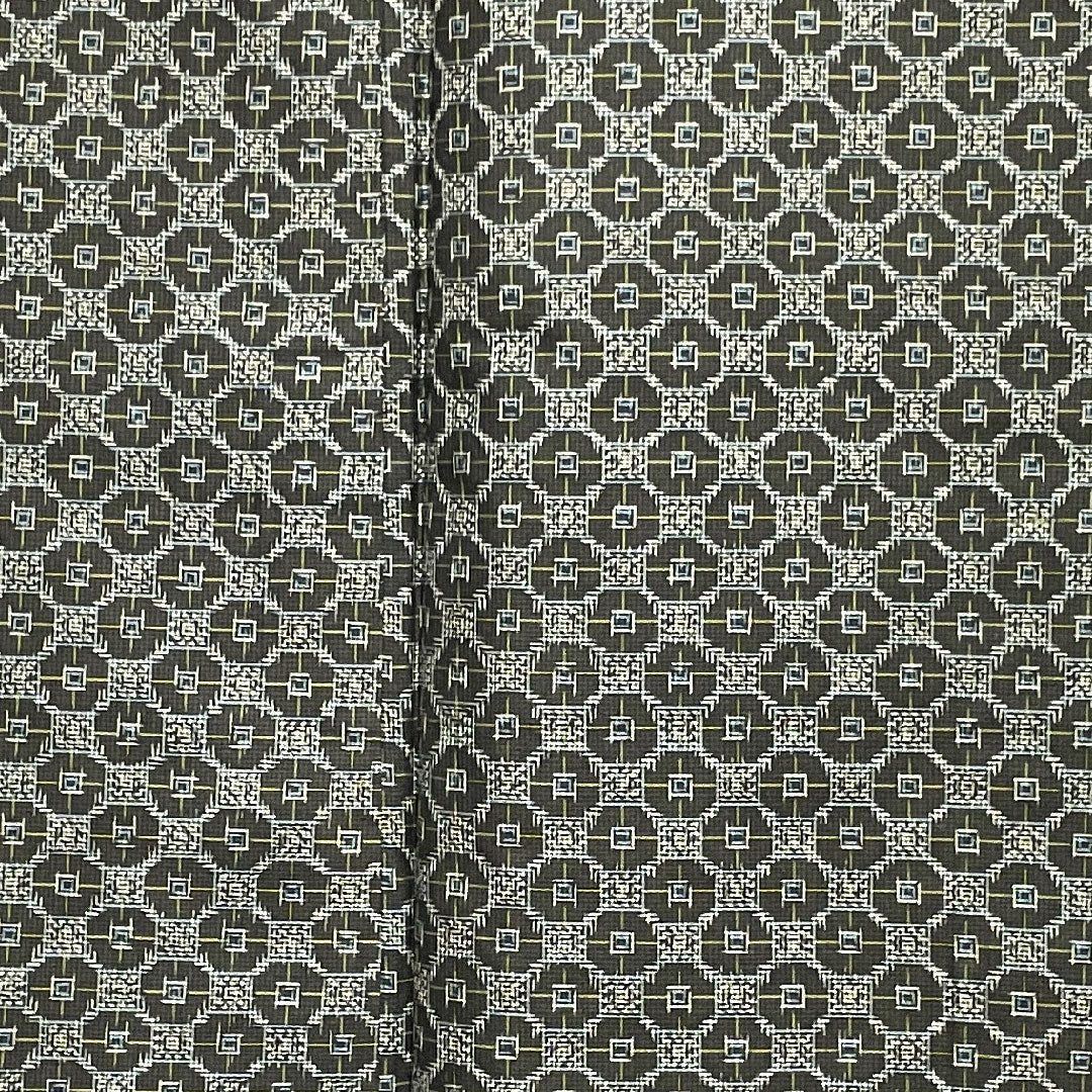 Murayama Oshima Length 148cm Sleeve length 62.5cm Geometric pattern Pure silk A rank Awase Black 1116001953110