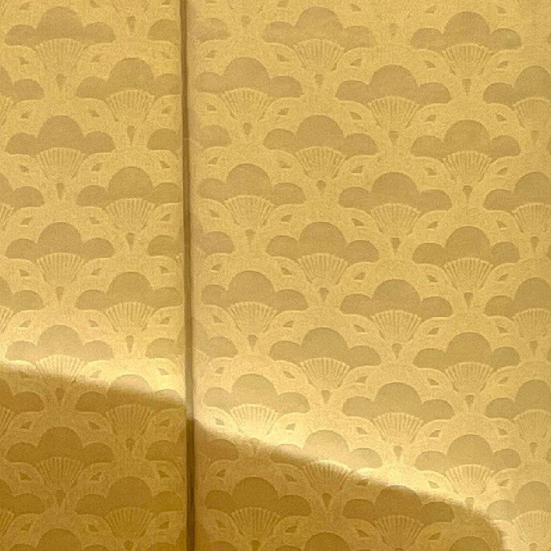 色無地 梅 木瓜  身丈162.5cm 裄丈63.5cm 袷  正絹 Aランク 黄系 1114000393423