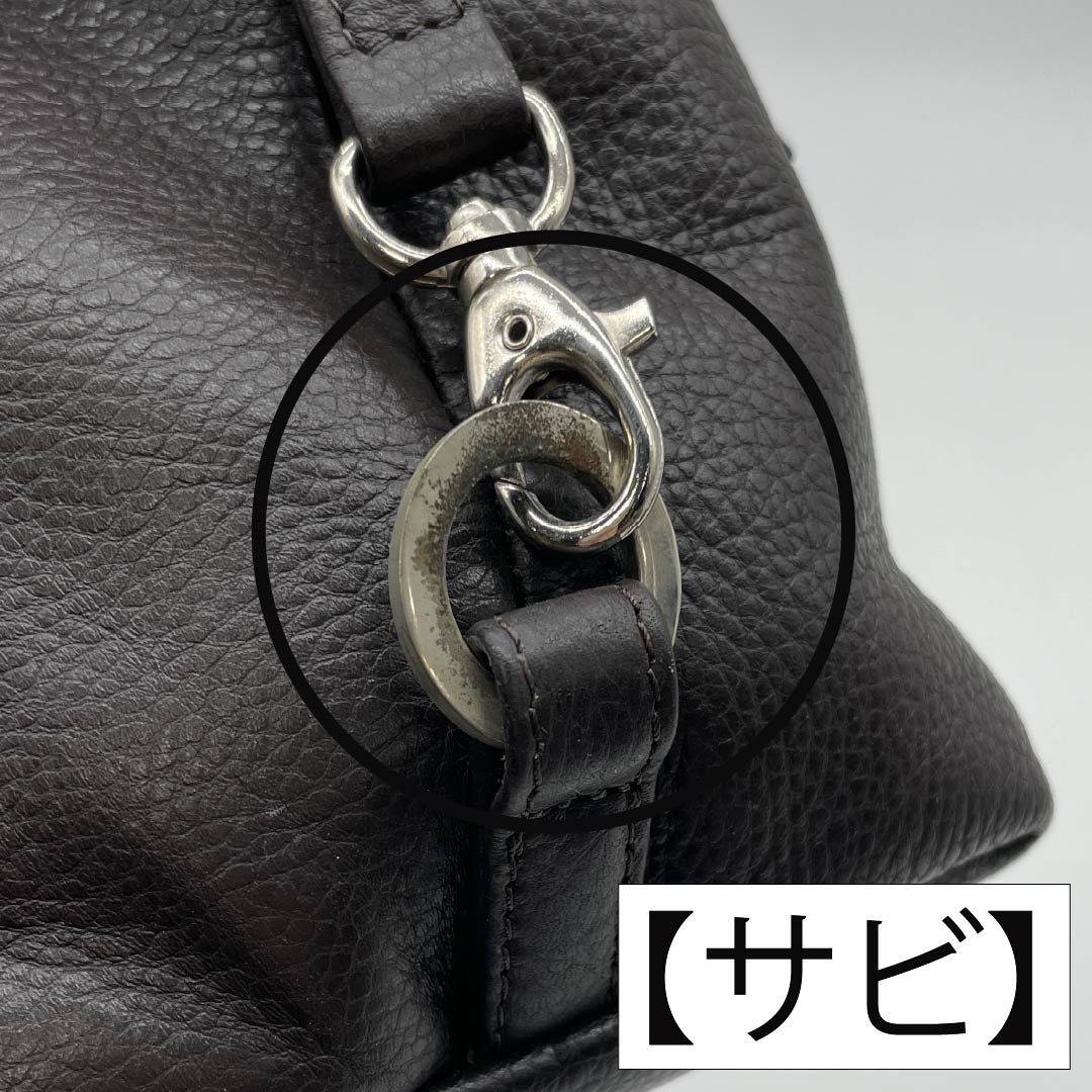 （新古品） 洋装バッグ 牛革 Aランク 新古品 牛革 横長 茶系 119700003314