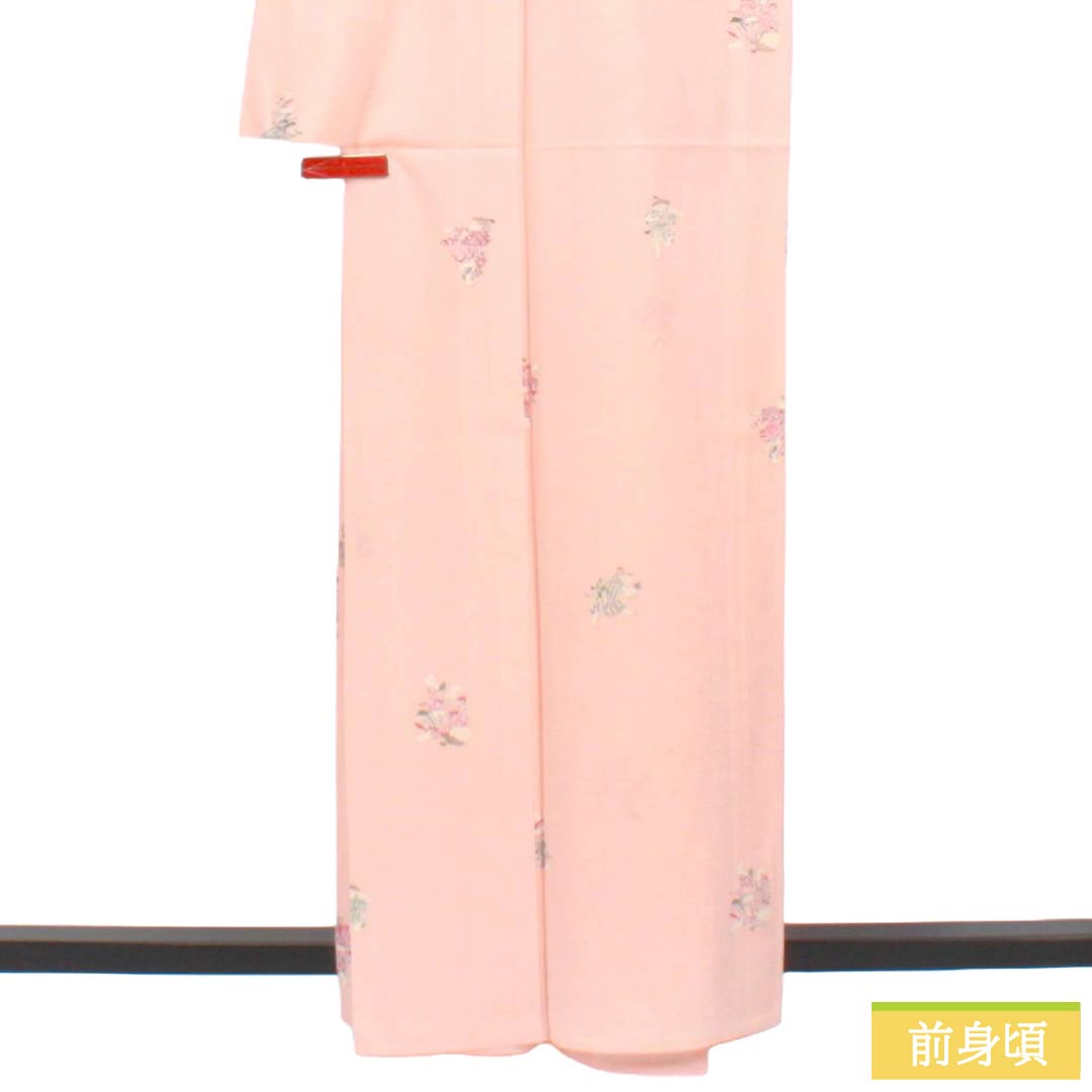 夏物 正絹 小紋 Sランク 身丈160.5cm 裄丈63cm 乙女色（おとめいろ） 童 絽 ピンク系 1132003522413