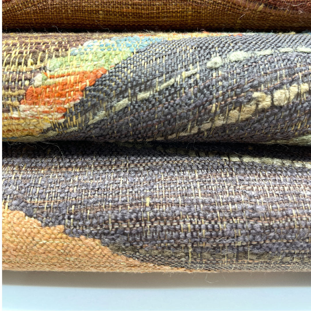 袋帯 胡桃色（くるみいろ） 煉瓦色（れんがいろ） 抽象模様 帯丈458cm 正絹 Aランク ポイント柄 カジュアル 茶系 1123005033414