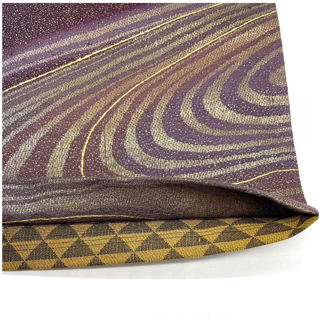 Fukuro Obi Futari Shizukairo (Futari Shizukairo) Reversible Flowing Water Scales Length 446cm Pure Silk S Rank Full Length Formal Purple 1123006662320