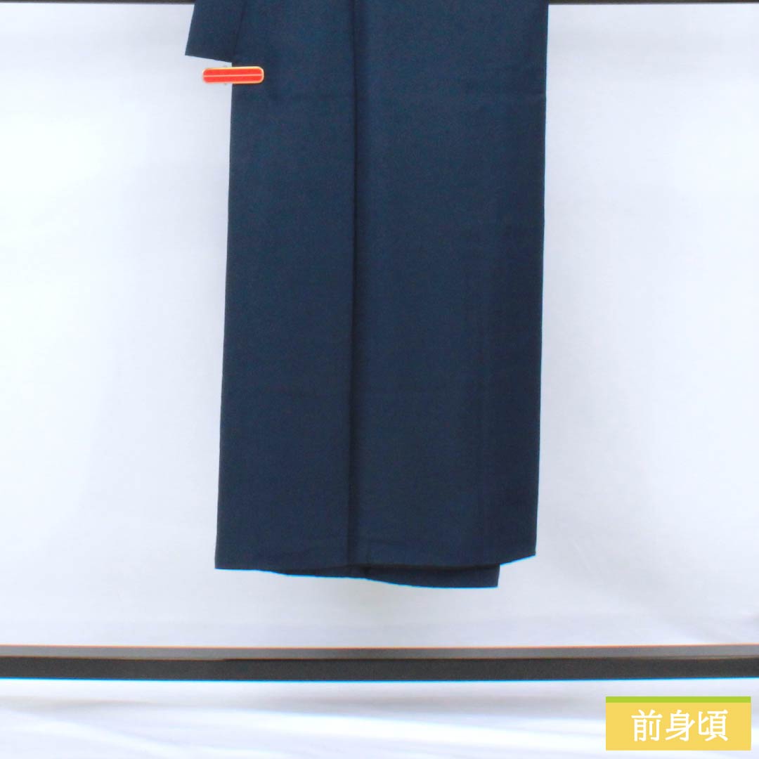 Men's silk, B-grade, length 139.5cm, sleeve length 68cm, navy blue, beard tsumugi, lined, navy blue, product number 1119001464318