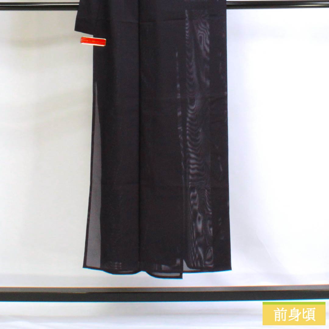 男物 ポリエステル Sランク 身丈148cm 裄丈66.5cm  深紫色（ふかきむらさきいろ） 洗える着物 絽 紫系 1119000982420