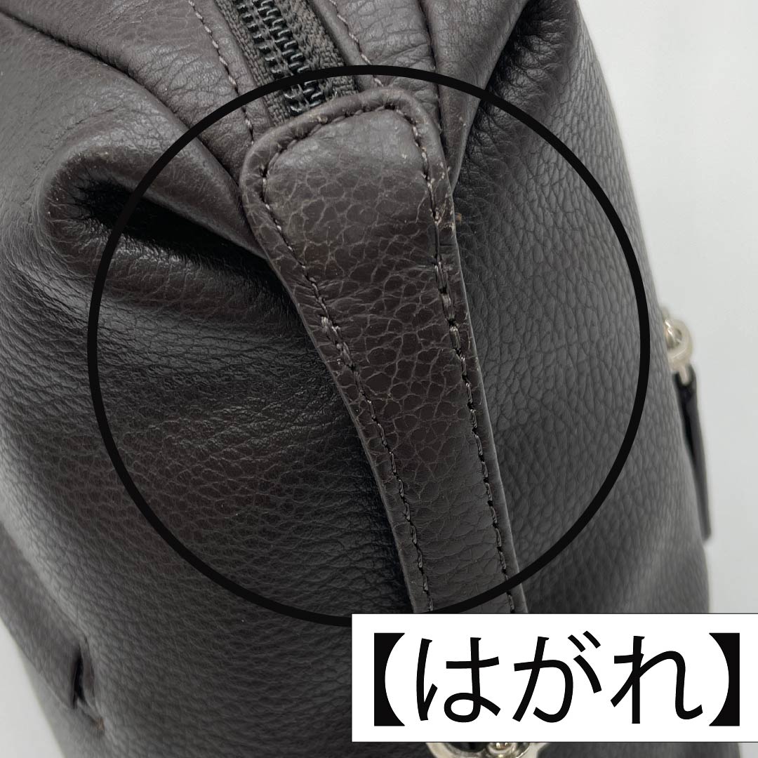 （新古品） 洋装バッグ 牛革 Aランク 新古品 牛革 横長 茶系 119700006314