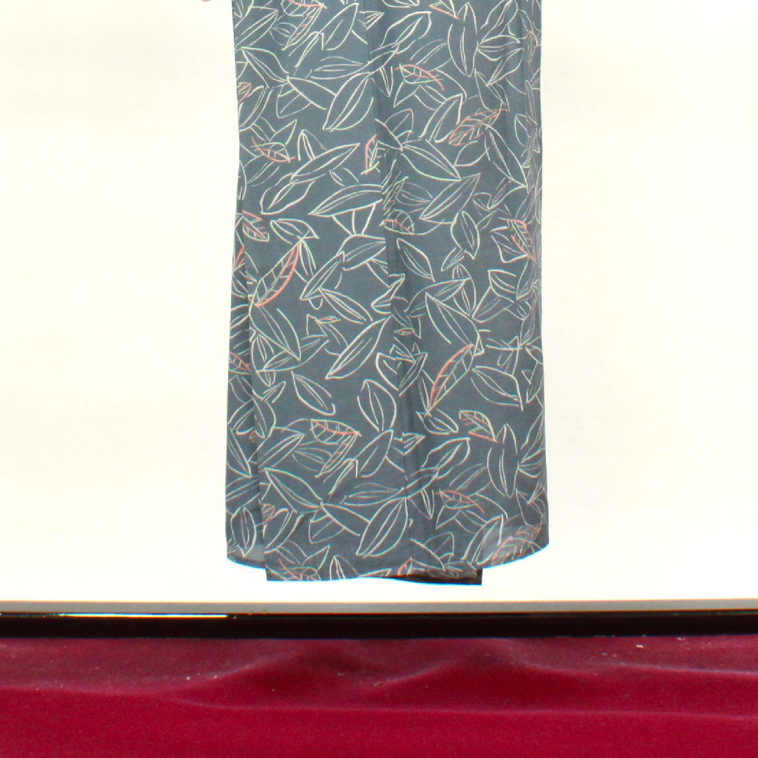 Summer pure silk komon kimono, length 146cm, sleeve length 66.5cm, Minato gray, abstract pattern, silk, A rank, gray, 1132000813122
