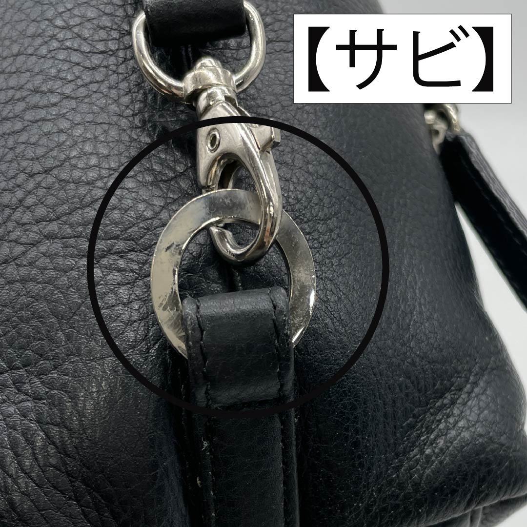 （新古品） 洋装バッグ 牛革 Aランク 新古品 牛革 横長 黒系 119700009310