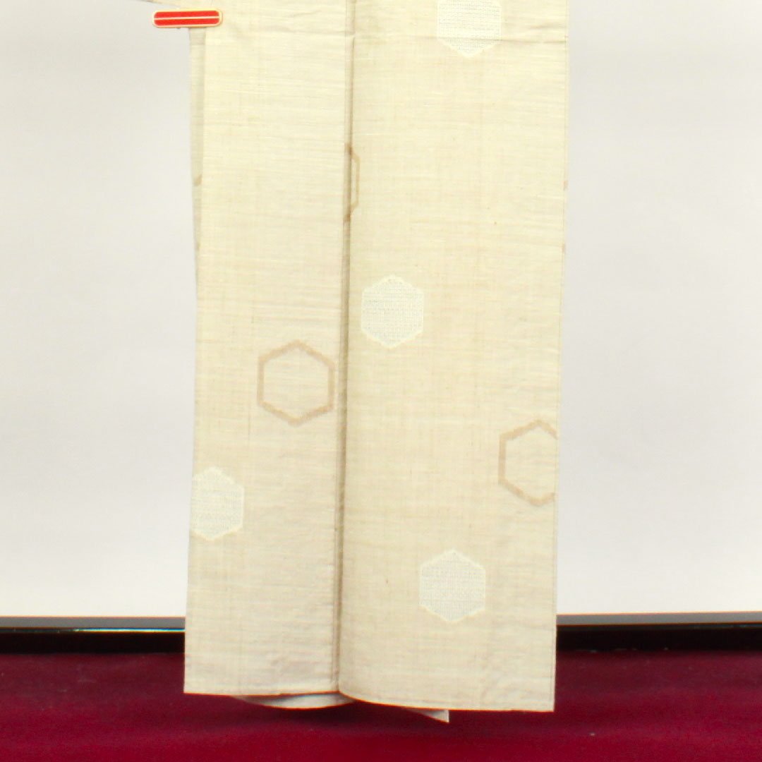 Tsumugi Length 161.5cm Sleeve length 63.5cm Colored tortoiseshell Pure silk S rank Single layer Cream 1116002452415