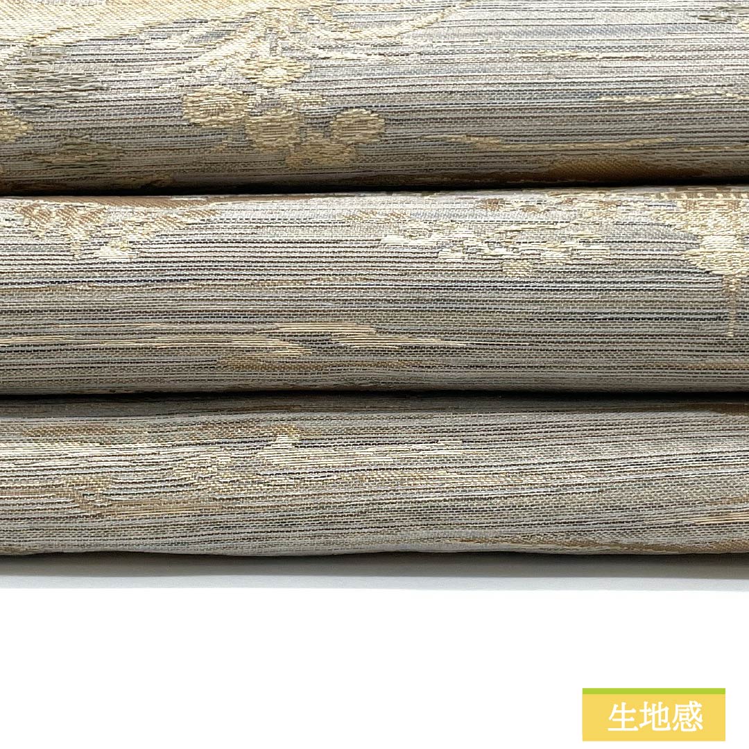 Nagoya Obi, Pure Silk, S-Rank, Landscape and Floral Pattern, Length 367cm, Six-Ply, Semi-Formal, Gray, 1124009562322, Nagoya Style