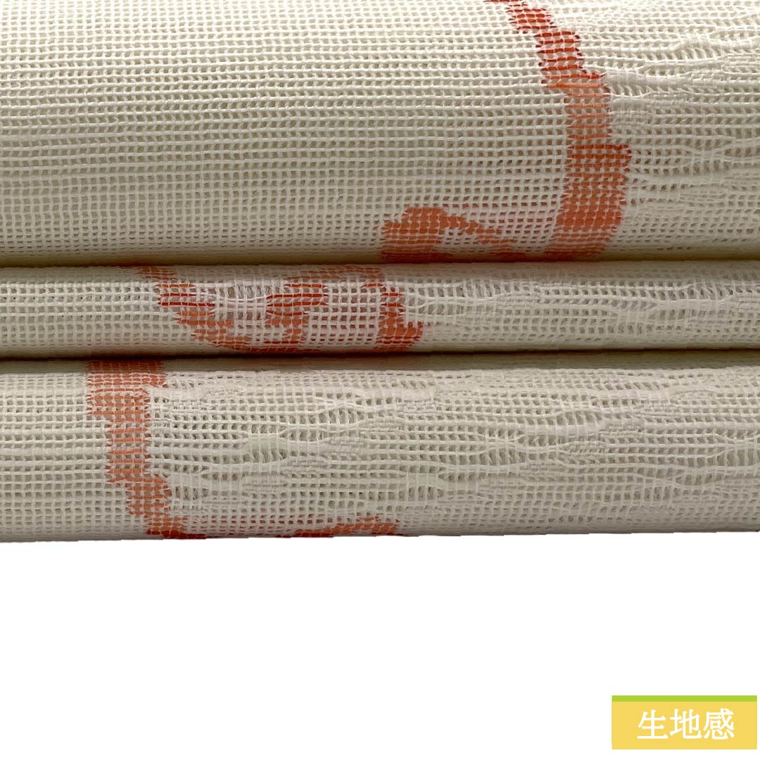 名古屋帯 正絹 Sランク 開き仕立て 乳白色（にゅうはくしょく） 幾何学模様 曲線 夏帯 帯丈366cm 六通 カジュアル 白系 1124013102311