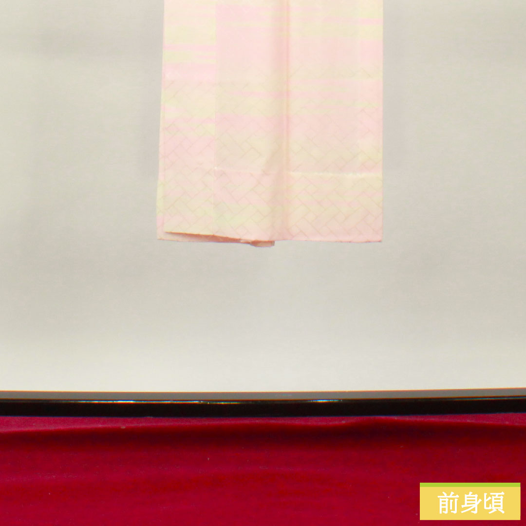 Silk Nagajuban, length 126cm,裄丈 63cm, unlined, blurred dye, tucks, S rank, pink, 1129000652313