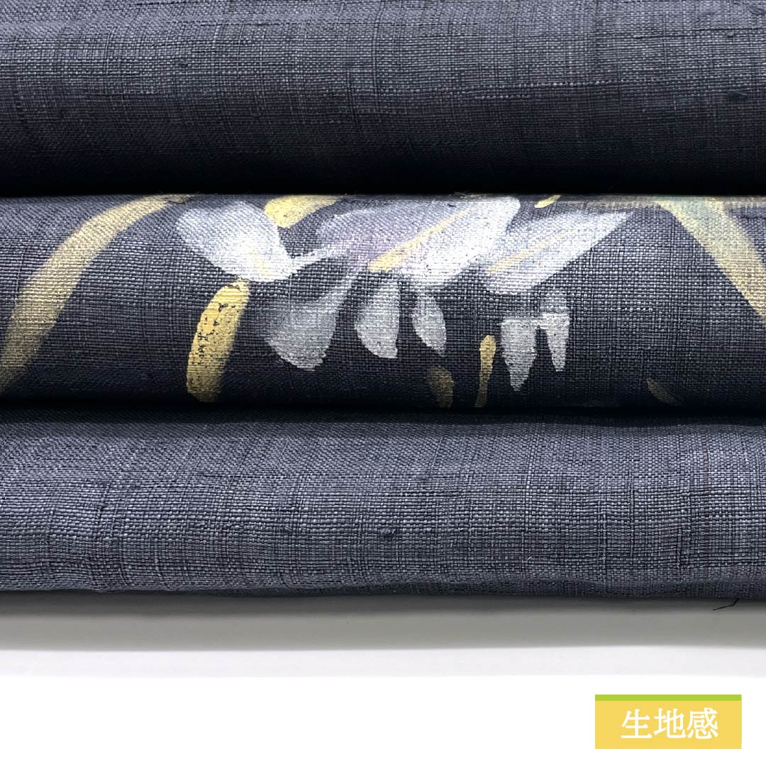 Nagoya obi, cotton, navy blue, dyed obi, iris, summer obi, obi length 365cm, S rank, point pattern, semi-formal, blue, 1124006822317, Nagoya style