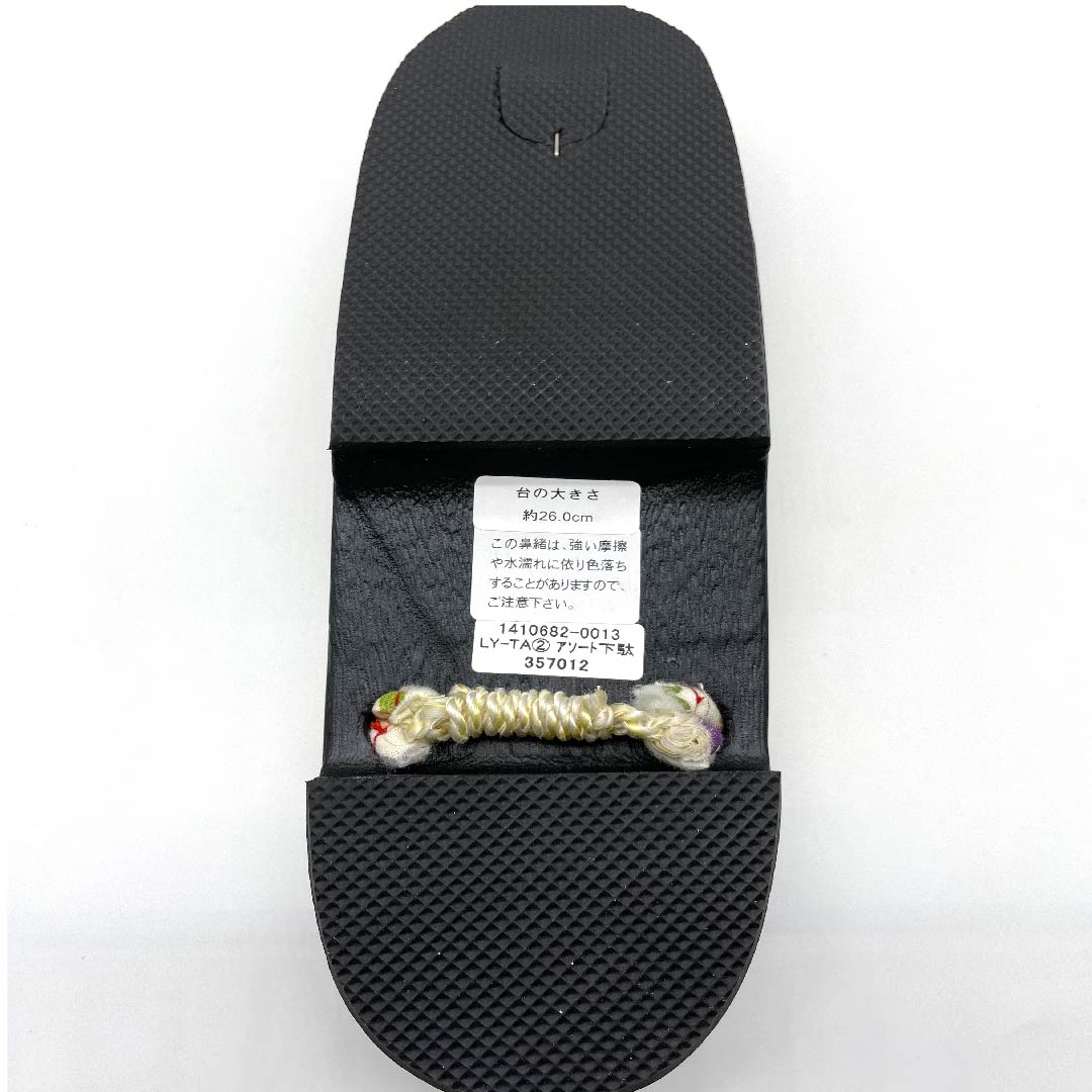 (Brand new, unused) Geta (Japanese clogs) with chrysanthemum, cherry blossom and hemp leaf patterns, size XL, black, NEW rank, 1122001171510