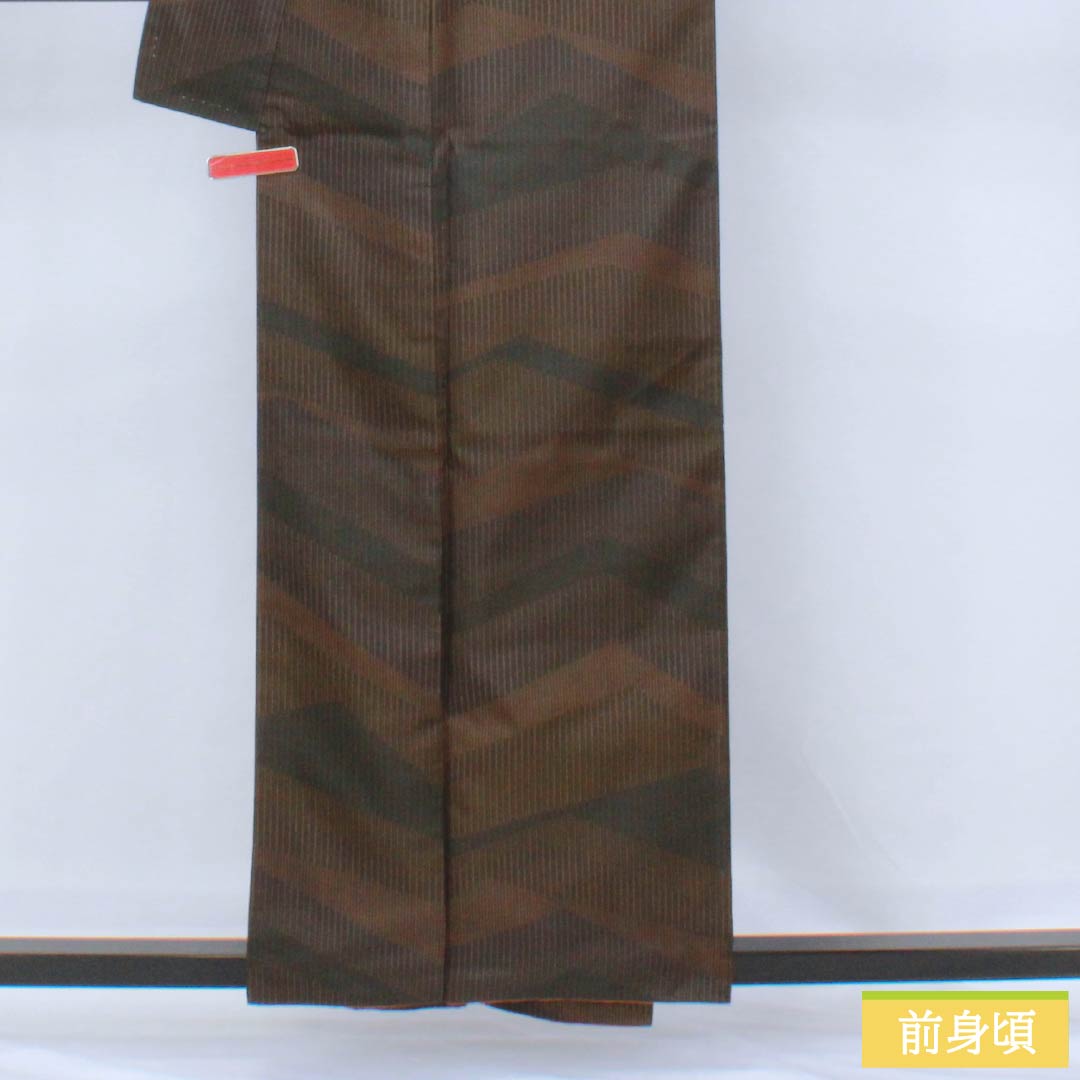 Komon (small pattern) silk, A-rank, length 157.5cm, sleeve length 64.5cm, lined, abstract pattern, black, 1115006413310