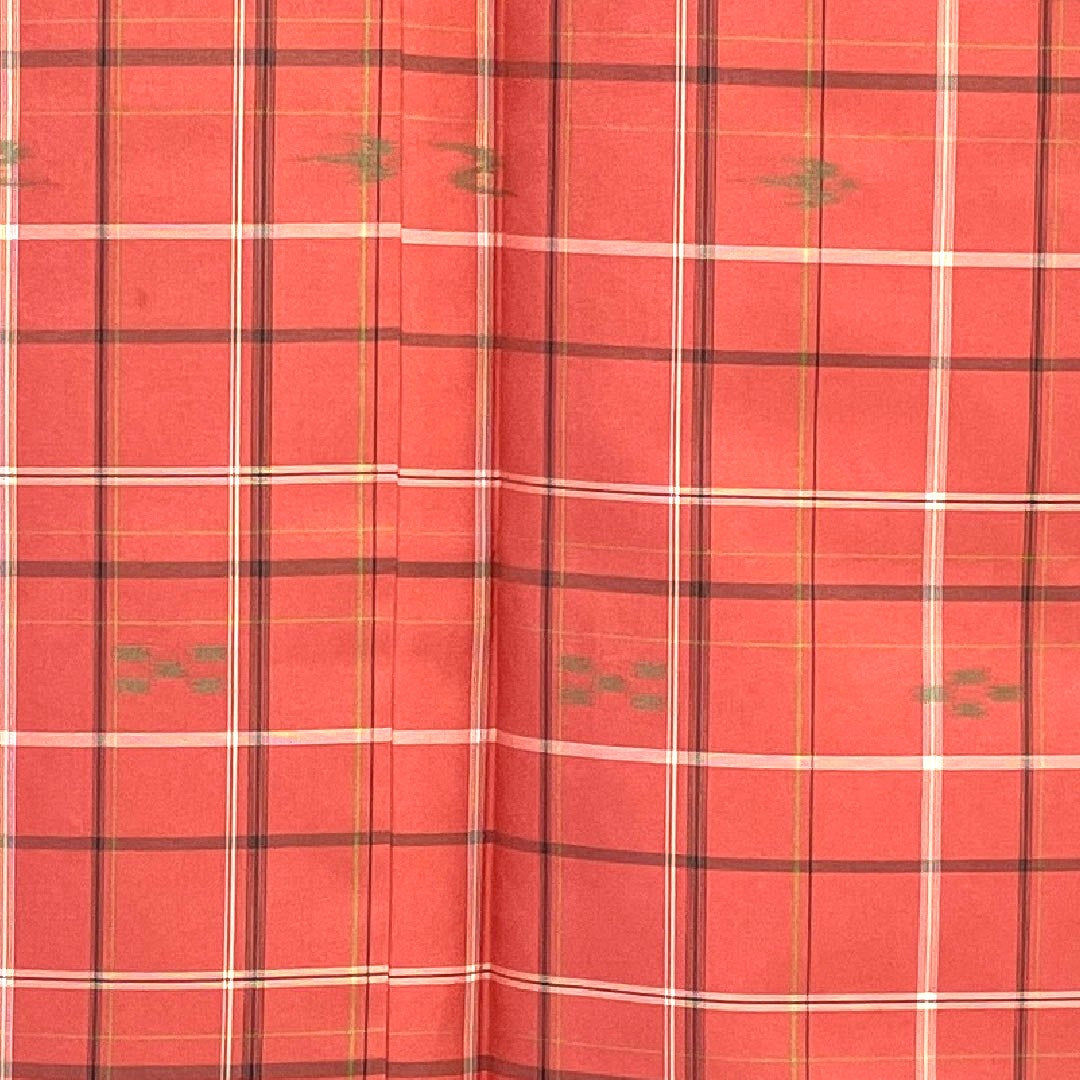Striped Oshima Tsumugi Length 166cm Sleeve length 64.5cm Kasuri pattern Pure silk A rank A-lined Pink 1116000373413