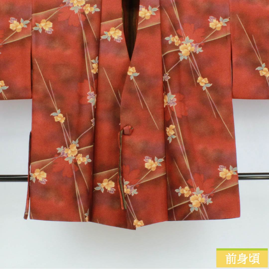 Polyester travel kimono, S rank, length 83cm, sleeve length 66cm, reversible, floral pattern, striped, lined, gradient, 1117001412999