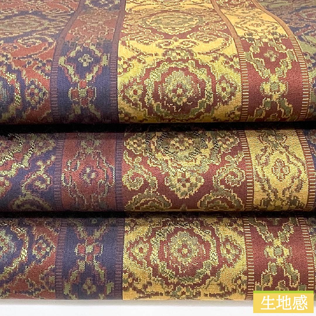 Nagoya obi, azuki bean brown, Shoba weave, classic pattern, Shosoin pattern, obi length 358cm, pure silk, S rank, full length, casual, brown, 1124005322314, open style