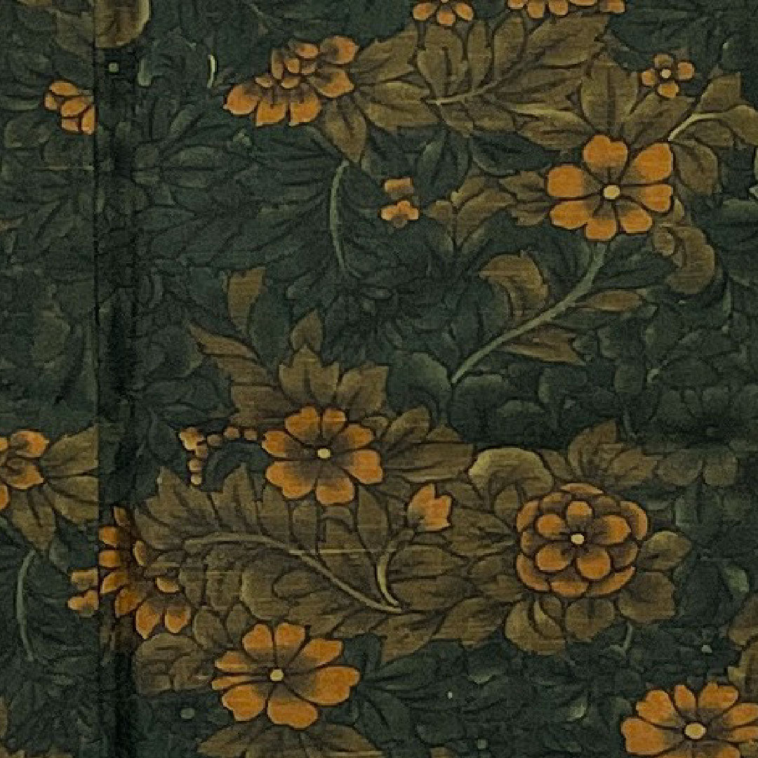 Komon, Length 164.5cm, Sleeve length 65cm, Awase, Hand-woven pongee, Flower pattern, Pure silk, S rank, Green, 1115000562419