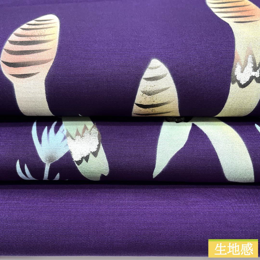 Nagoya obi, grape purple, Shiose, Tsukushi, obi length 350cm, pure silk, A rank, point pattern, casual, purple, 1124005623320, Nagoya style