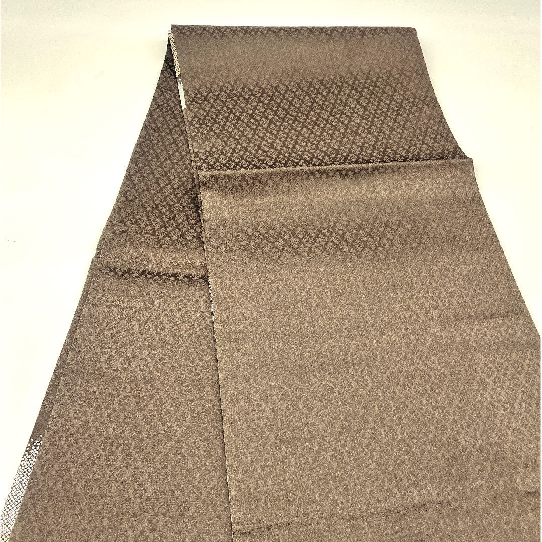 Fukuro Obi by Kano Yuki, Yukiwa, Length 448cm, Pure Silk, S Rank, Six-way, Semi-formal, Brown, 1123003302314