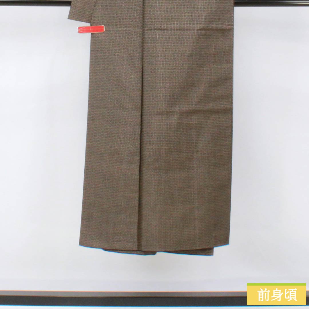 Men's Silk S-Rank Kimono, Length 139cm, Sleeve Length 68.5cm, Chestnut-Colored Oshima Tsumugi 100 Tortoiseshell Pattern Ensemble, Lined, Brown, Product Number 1119001382314