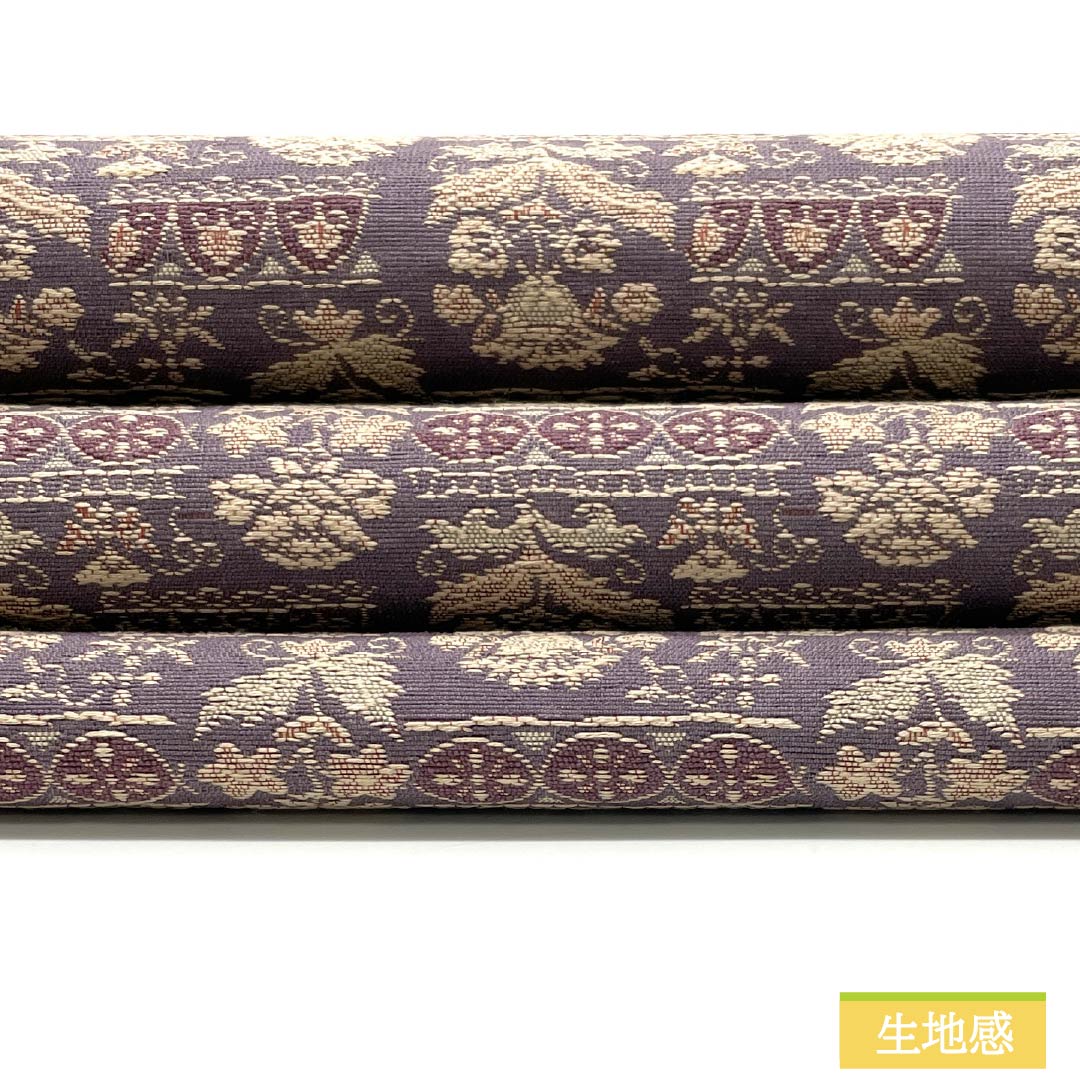 Nagoya obi, Kikyo Nezuiro (Grey-colored bellflower), Shosoin pattern, obi length 335cm, pure silk, A rank, six-pass, casual, purple, 1124007933320, Matsuba style