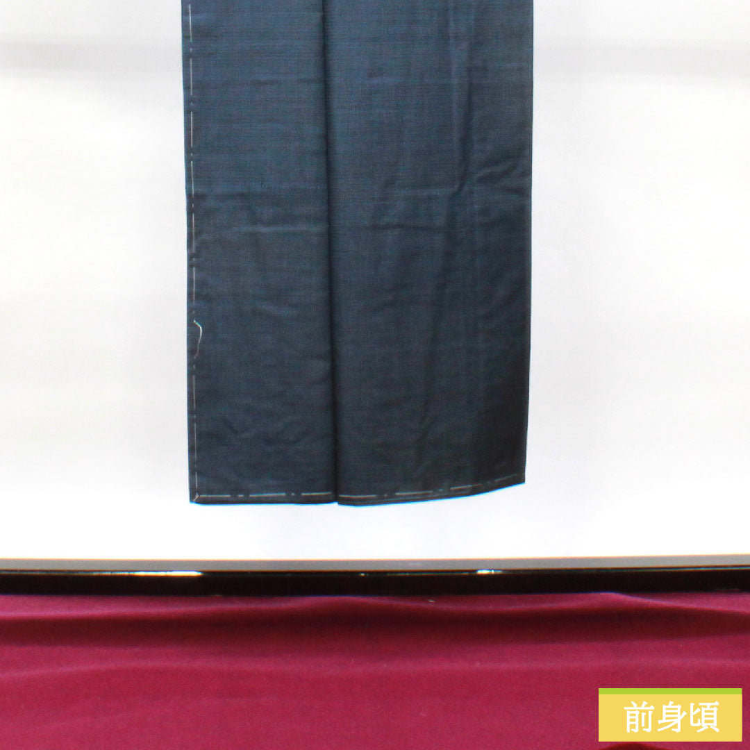 Men's pure silk, length 146cm, sleeve length 67.5cm, Oshima Tsumugi 100 tortoiseshell, with basting thread, unused, S rank, lined, navy blue, 1119000752418