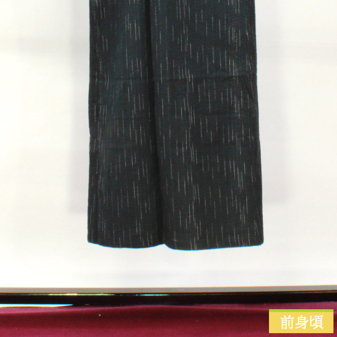 Men's Yukata Cotton Length 143.5cm Sleeve Length 62.5cm S Rank Unlined Black Patterned Stripes 1118005222410