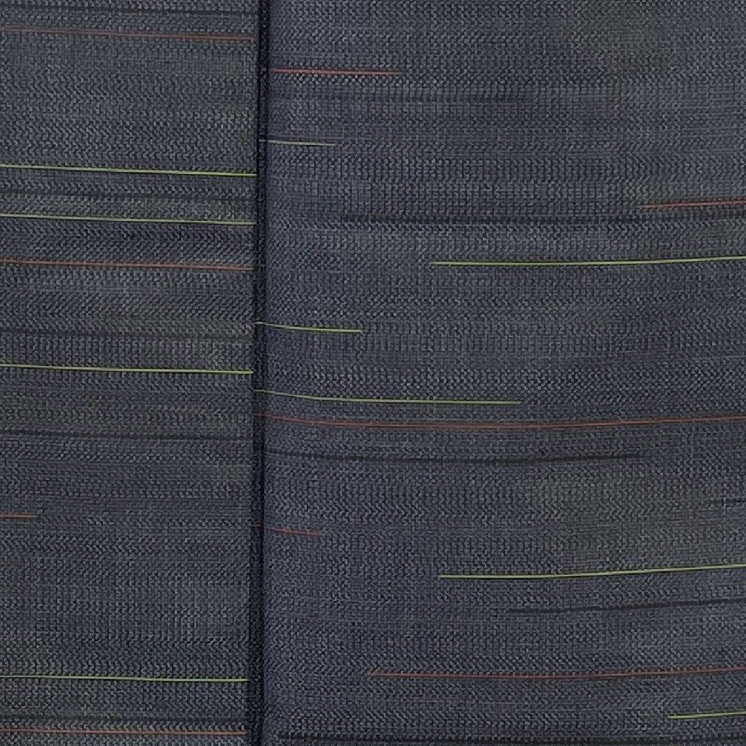 Oshima Tsumugi, Length 160cm, Geometric pattern, Pure silk, A rank, Lined, Navy blue, 1116001383418