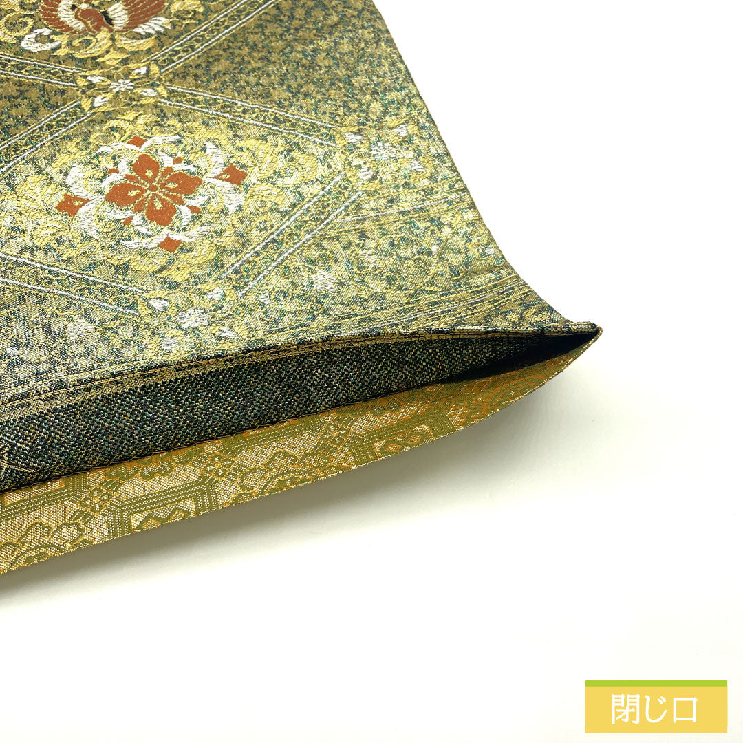 Reversible Nishijin-ori obi, pure silk, grade A, featuring the Shosoin floral pattern, length 438cm, six-pass, formal, green, product number 1123016483319