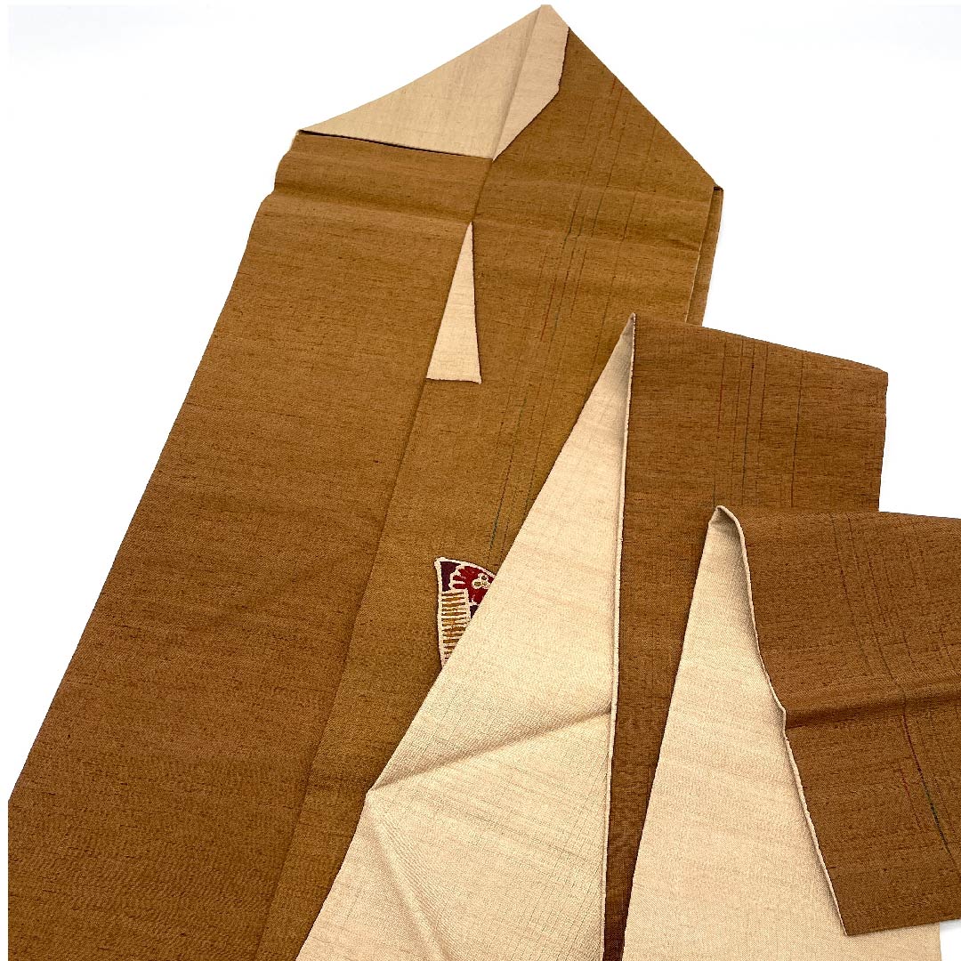 Nagoya obi, brown, hairpin, tsugegushi, dyed obi, obi length 372cm, pure silk, S rank, point pattern, casual, brown, 1124003162314, Nagoya style