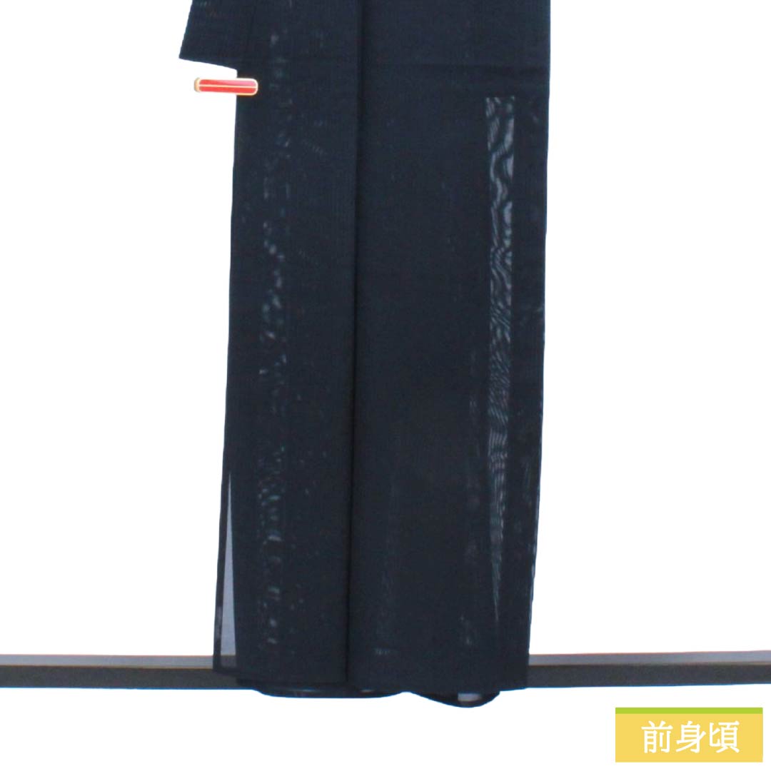 Summer wear, others, Plain-colored kimono, S rank, length 156cm,  sleeve to sleeve 63cm, dark blue, stripes, fine gauze, navy blue, 1132003832318