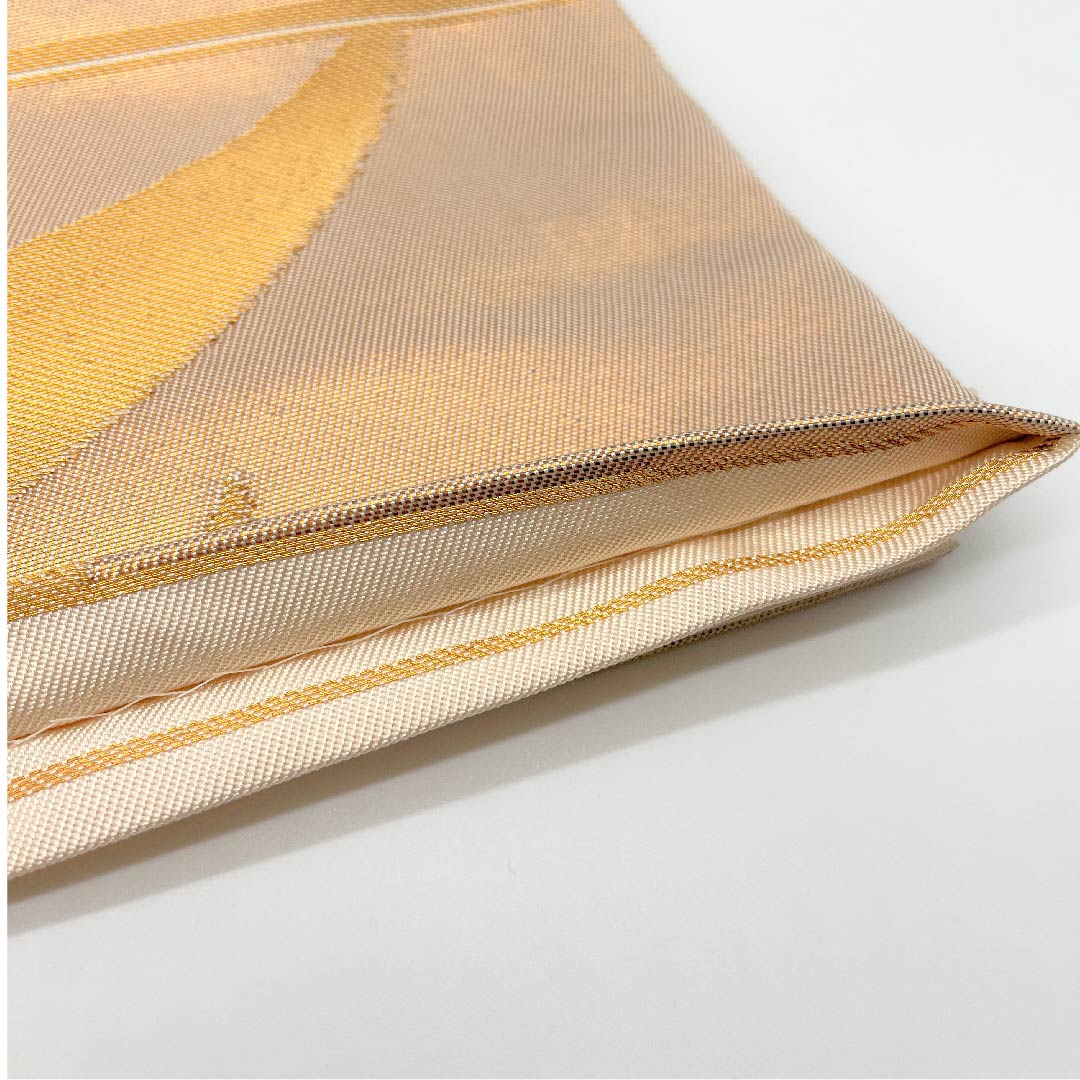 Fukuro Obi Gold Rinpa Crane Flowing Water Hikigaku Length 442cm Pure Silk A Rank Full Length Formal Gold 1123005333321