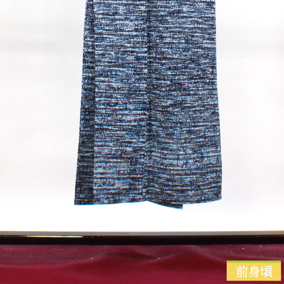 浴衣 木綿 身丈143.5cm 裄丈63.5cm Sランク 単衣 紺系 濃紺色（のうこんいろ） 男物 幾何学模様 1118004882418