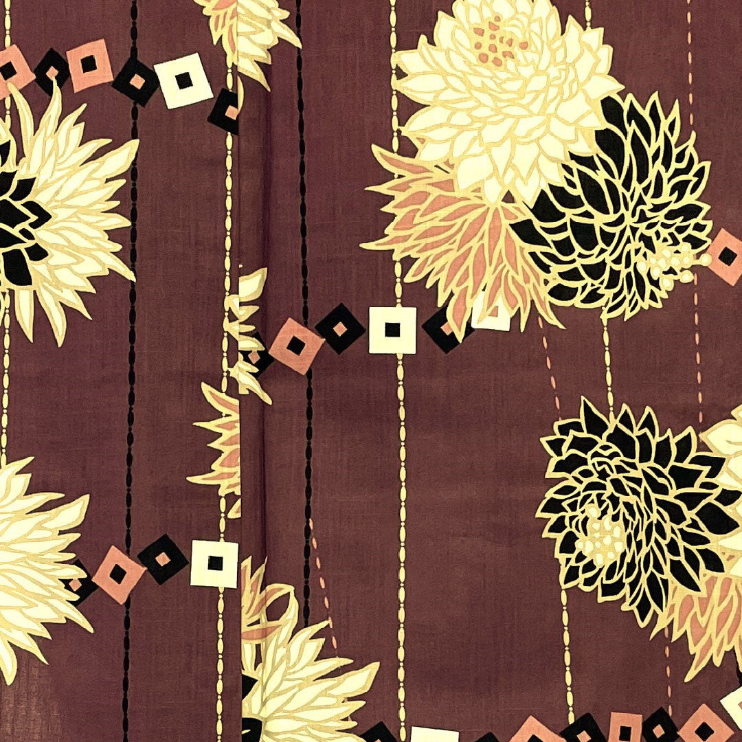 (New old stock) Yukata, Chrysanthemum, Cotton, S rank, Single layer, Length 163.5cm, Sleeve length 67cm, Purple, 1118000152420