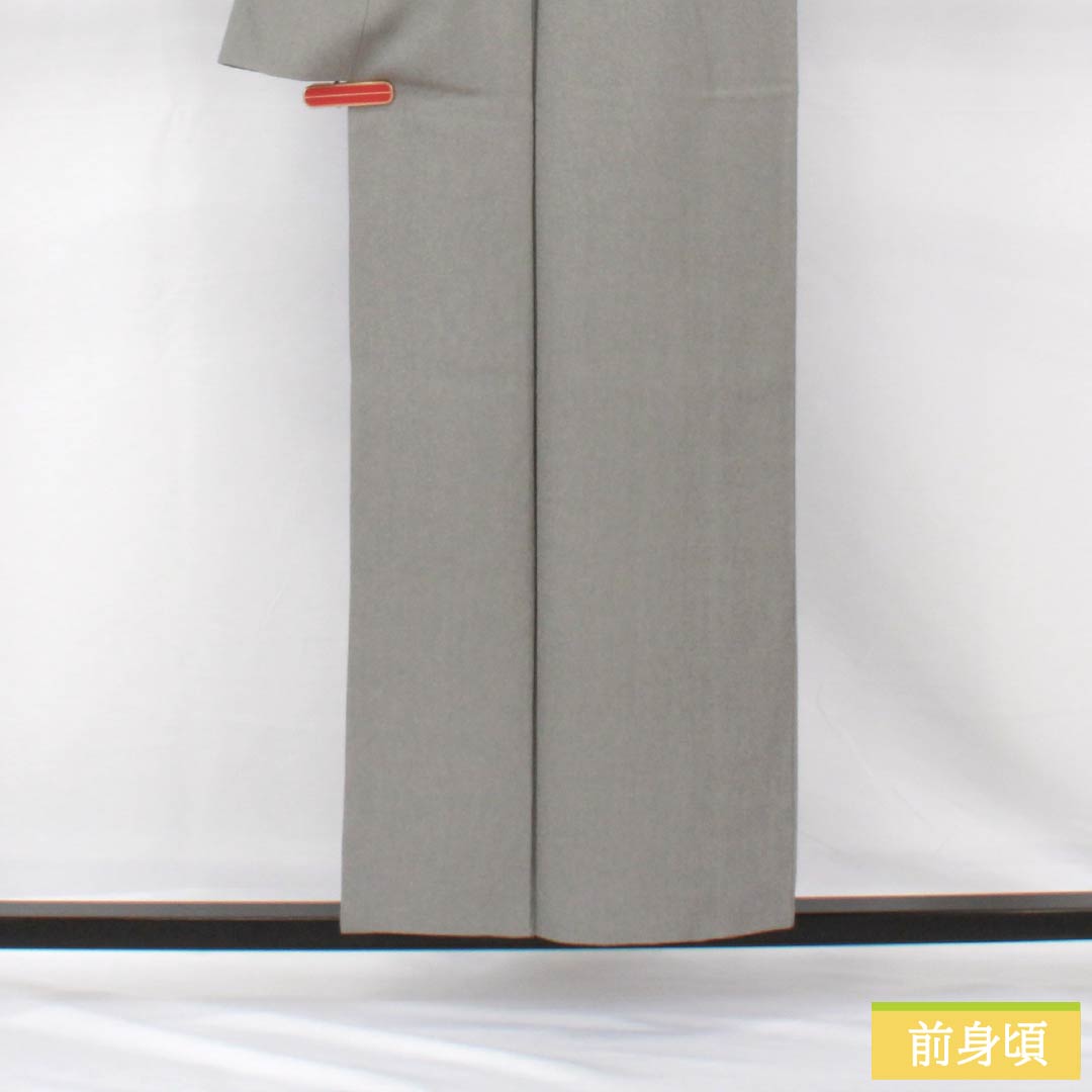小紋 正絹 身丈153.5cm 裄丈65cm 袷 燻銀色（いぶしぎんいろ） 江戸小紋 極鮫小紋 万筋 きららガード Aランク グレー系 1115005123222