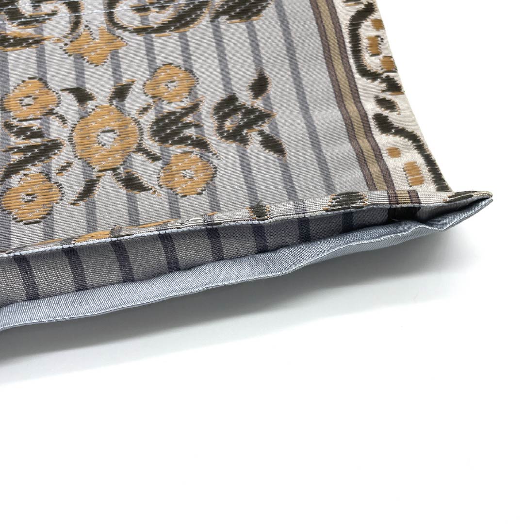 Nagoya obi, tin color, ethnic style, Kyoto bag obi, obi length 360cm, pure silk, S rank, six-way, casual, gray, 1124006612322, open style